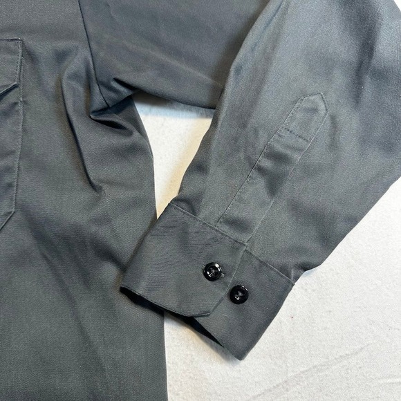 Dickies Long Sleeve Twill Work Shirt Button Up Black Mens Large Industrial - Picture 6 of 8